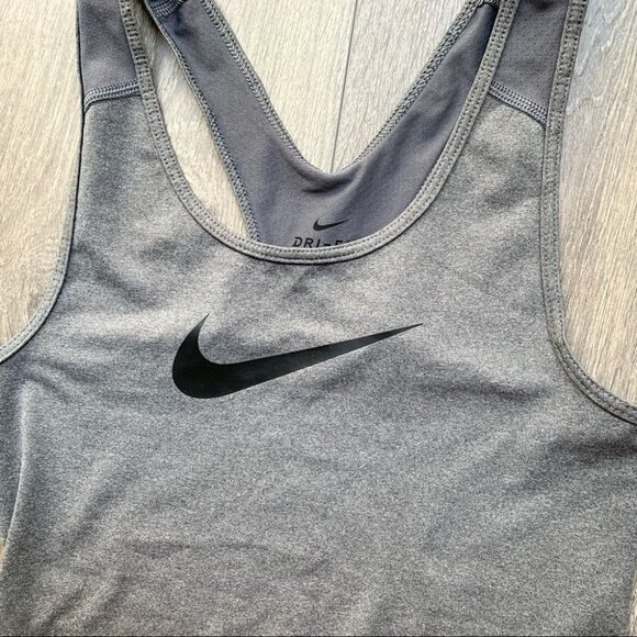 Nike Pro Cool Dri-Fit Logo Tank Top Grey Racerback Sleeveless Size XS - Picture 4 of 10